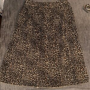 Leopard Print A-Line Skirt - Brown/Black